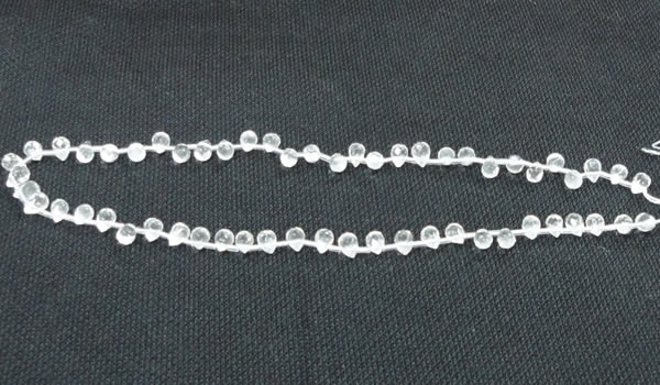 CCC264 5*7mm faceted teardrop grade A natural white crystal beads
