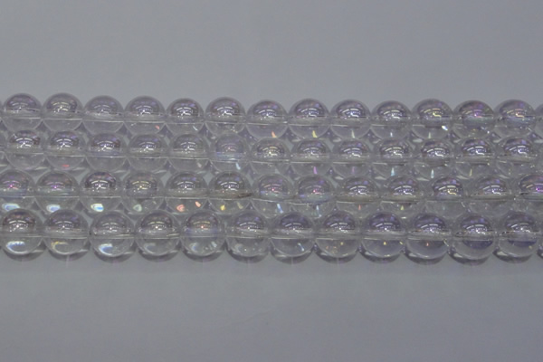 CCC402 15.5 inches 8mm round AB-color white crystal beads