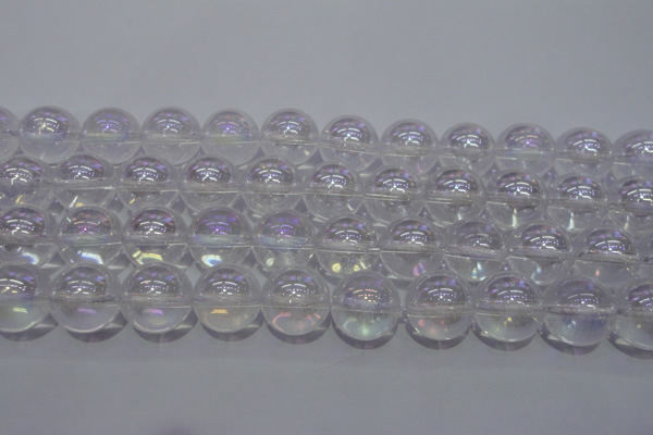 CCC404 15.5 inches 12mm round AB-color white crystal beads
