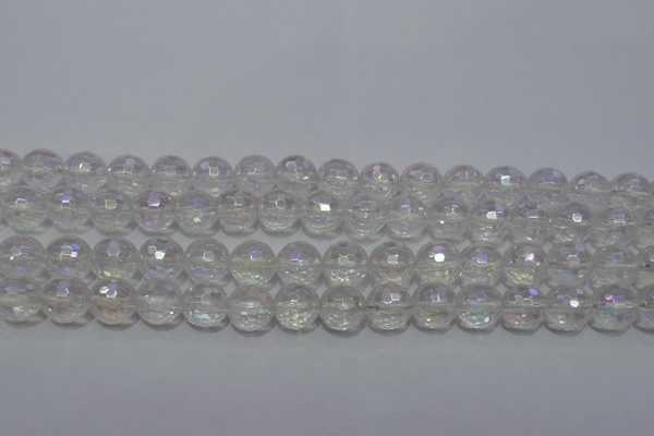 CCC411 15.5 inches 6mm faceted round AB-color white crystal beads
