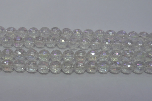 CCC412 15.5 inches 8mm faceted round AB-color white crystal beads