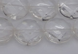 CCC508 15.5 inches 20mm faceted coin natural white crystal beads