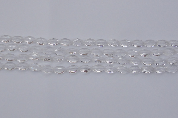 CCC512 15.5 inches 8*12mm faceted oval natural white crystal beads