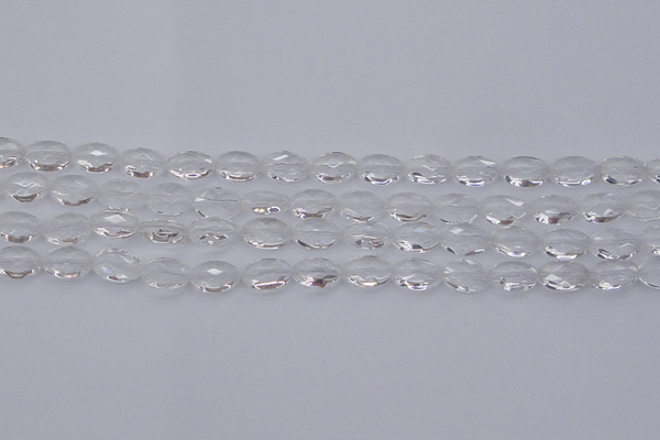 CCC513 15.5 inches 10*14mm faceted oval natural white crystal beads