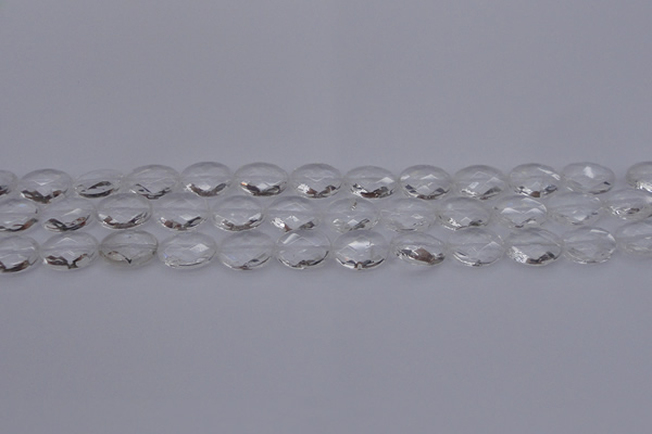 CCC514 15.5 inches 12*16mm faceted oval natural white crystal beads