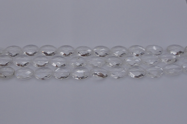 CCC515 15.5 inches 13*18mm faceted oval natural white crystal beads