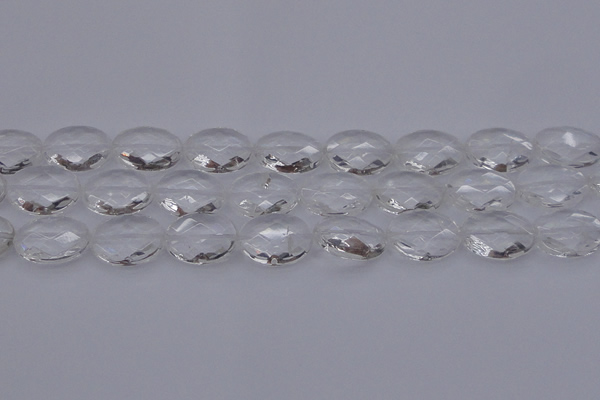 CCC517 15.5 inches 18*25mm faceted oval natural white crystal beads