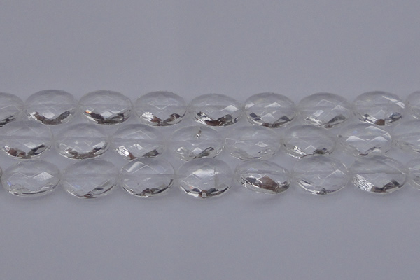 CCC518 15.5 inches 20*30mm faceted oval natural white crystal beads