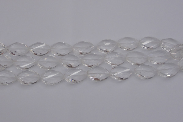 CCC525 15.5 inches 15*20mm twisted & faceted teardrop white crystal beads