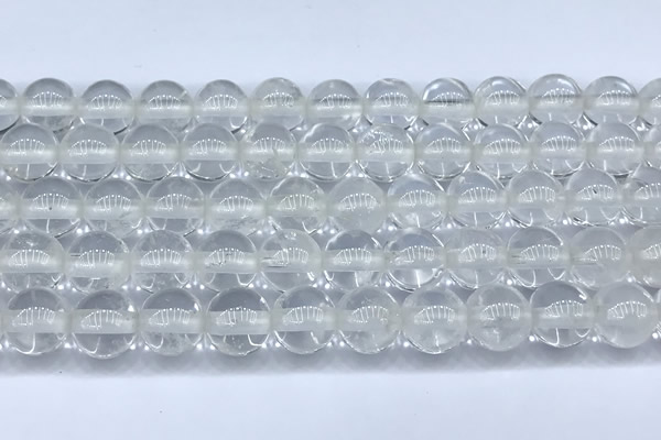 CCC638 15 inches 10mm round white crystal beads, 2mm hole
