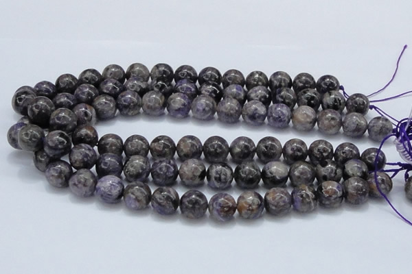 CCG23 15.5 inches 14mm round natural charoite gemstone beads