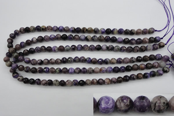 CCG56 15.5 inches 7mm faceted round natural charoite beads