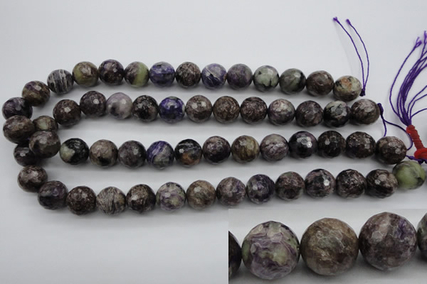 CCG59 15.5 inches 13mm faceted round natural charoite beads