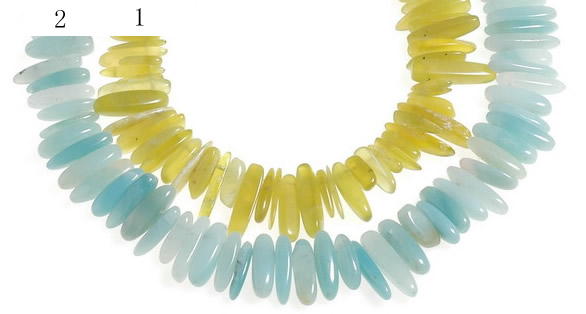 CCH22 16 inches Korea jade & amazonite chips gemstone beads