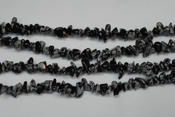 CCH227 34 inches 5*8mm snowflake obsidian chips gemstone beads wholesale