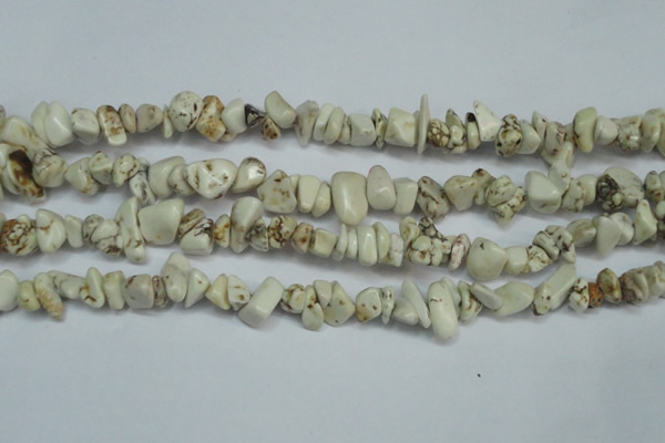 CCH232 34 inches 5*8mm white howlite turquoise chips beads wholesale