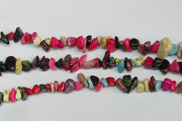 CCH235 34 inches 5*8mm dyed turquoise chips beads wholesale