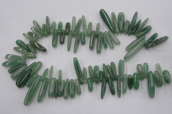 CCH405 15.5 inches 6*22mm - 7*35mm green aventurine chips beads
