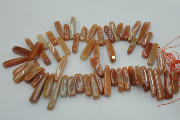 CCH406 15.5 inches 6*25mm - 12*38mm red aventurine chips beads