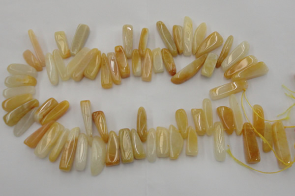 CCH408 15.5 inches 6*20mm - 7*30mm yellow jade chips beads
