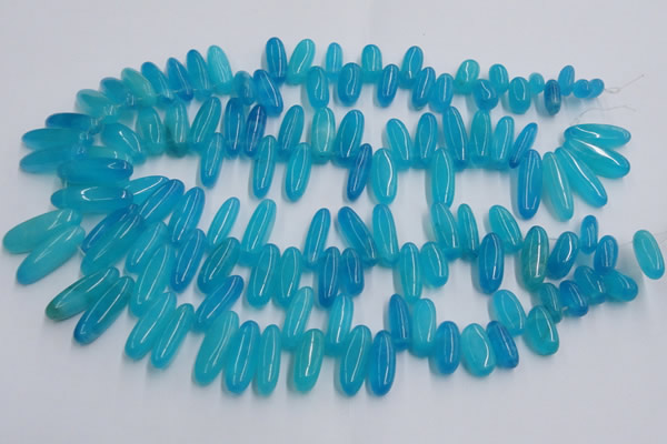 CCH500 15.5 inches 6*18mm - 8*25mm dyed white jade chips beads