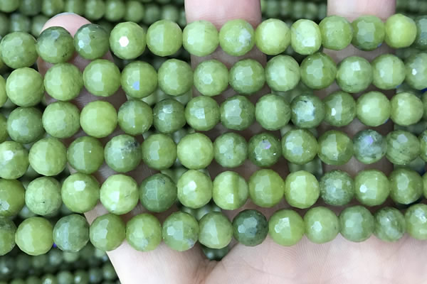 CCJ371 15.5 inches 8mm faceted round China jade beads wholesale