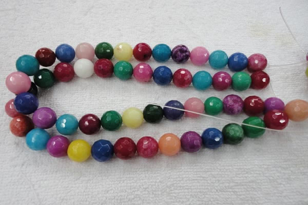 CCN1004 15.5 inches 10mm faceted round multi colored candy jade beads