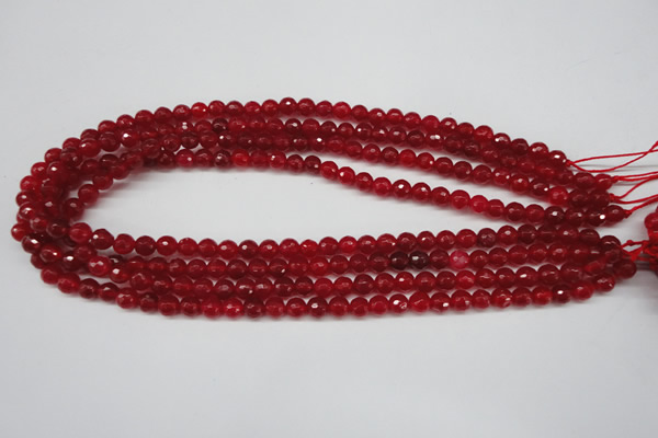 CCN1242 15.5 inches 6mm faceted round candy jade beads wholesale