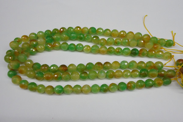 CCN1294 15.5 inches 10mm faceted round rainbow candy jade beads