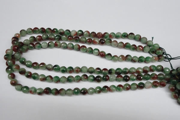 CCN1303 15.5 inches 8mm faceted round rainbow candy jade beads