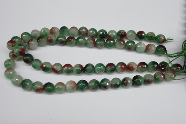 CCN1305 15.5 inches 12mm faceted round rainbow candy jade beads
