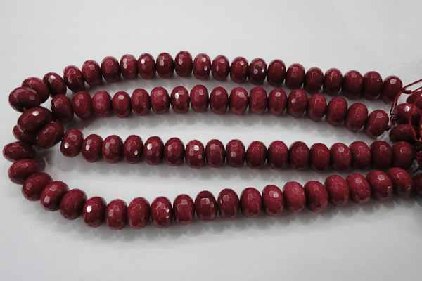 CCN1356 15.5 inches 10*14mm faceted rondelle candy jade beads