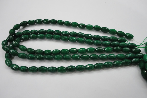 CCN1482 15.5 inches 8*12mm faceted rice candy jade beads wholesale
