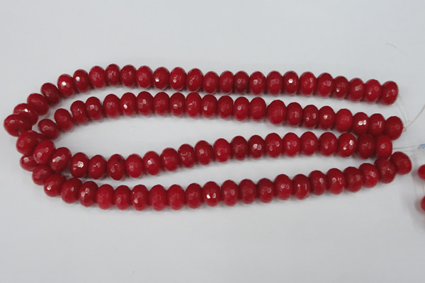 CCN153 15.5 inches 8*12mm faceted rondelle candy jade beads
