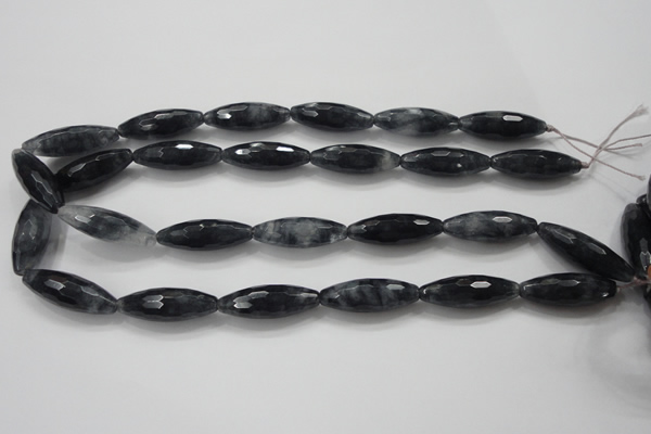CCN1618 15.5 inches 10*30mm faceted rice candy jade beads