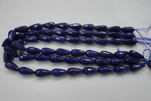CCN1692 15.5 inches 10*20mm faceted teardrop candy jade beads wholesale