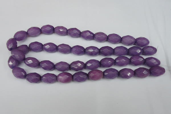 CCN181 15.5 inches 13*18mm faceted rice candy jade beads