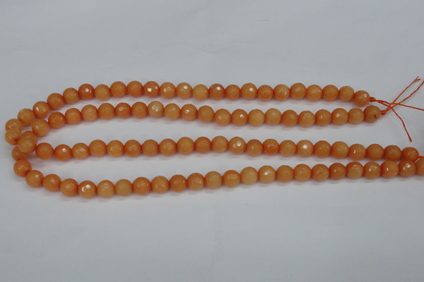 CCN1822 15 inches 8mm faceted round candy jade beads wholesale