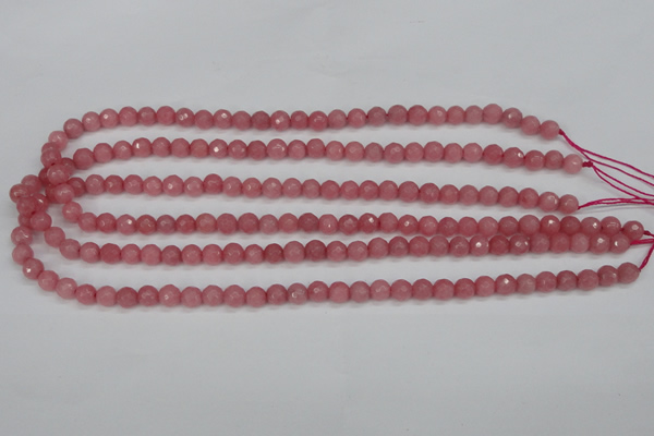 CCN1831 15 inches 6mm faceted round candy jade beads wholesale