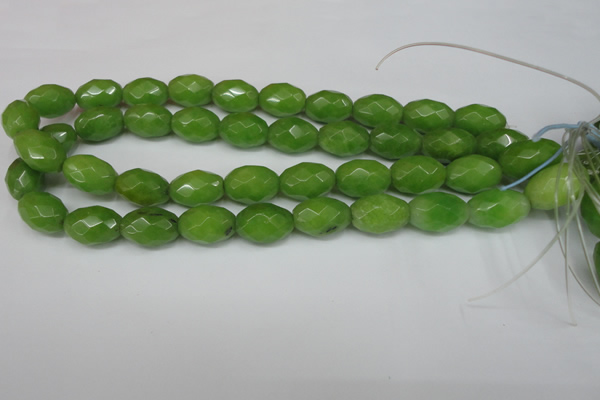 CCN185 15.5 inches 13*18mm faceted rice candy jade beads