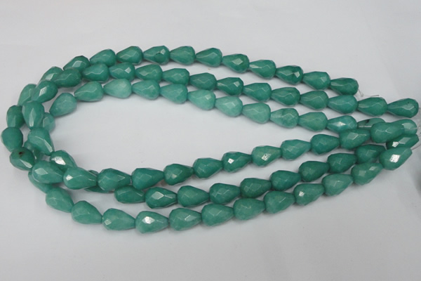 CCN193 15.5 inches 10*14mm faceted teardrop candy jade beads