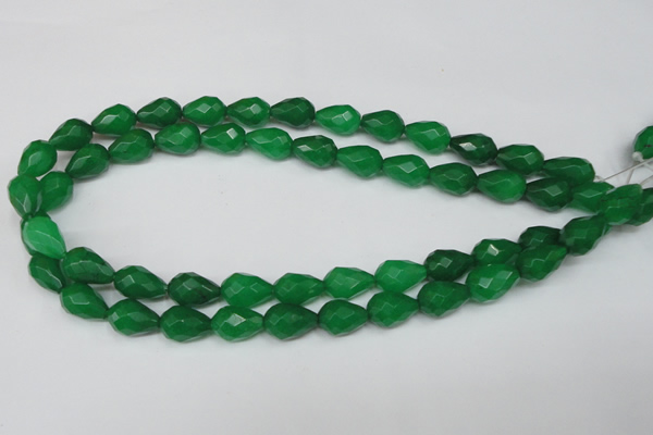CCN194 15.5 inches 10*14mm faceted teardrop candy jade beads