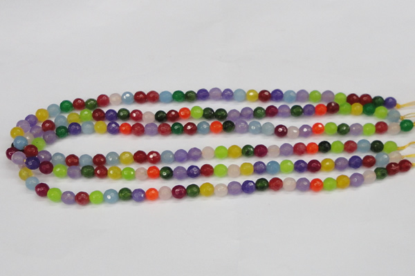 CCN1981 15 inches 6mm faceted round candy jade beads wholesale