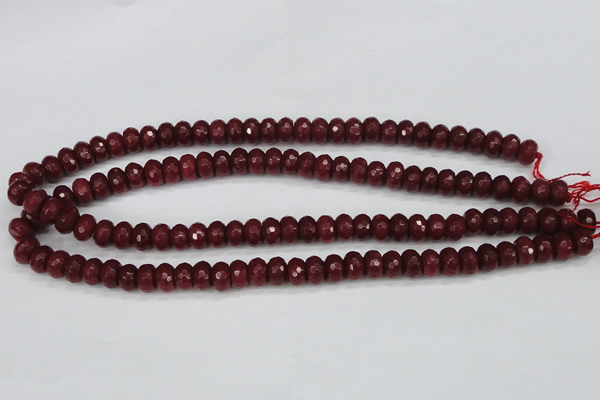 CCN1991 15 inches 6*10mm faceted rondelle candy jade beads wholesale