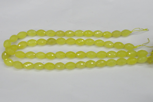 CCN2010 15 inches 10*14mm faceted rice candy jade beads wholesale