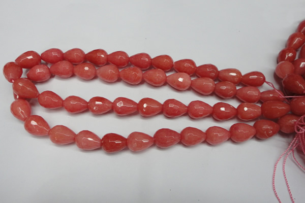CCN2140 15.5 inches 12*16mm faceted teardrop candy jade beads