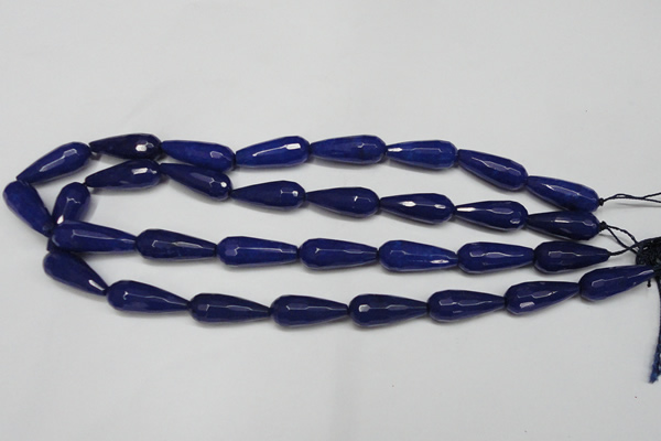 CCN2152 15.5 inches 10*25mm faceted teardrop candy jade beads