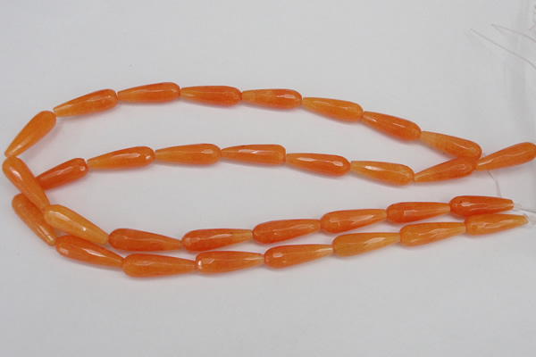 CCN2177 15.5 inches 8*25mm faceted teardrop candy jade beads