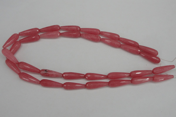 CCN2180 15.5 inches 8*25mm faceted teardrop candy jade beads