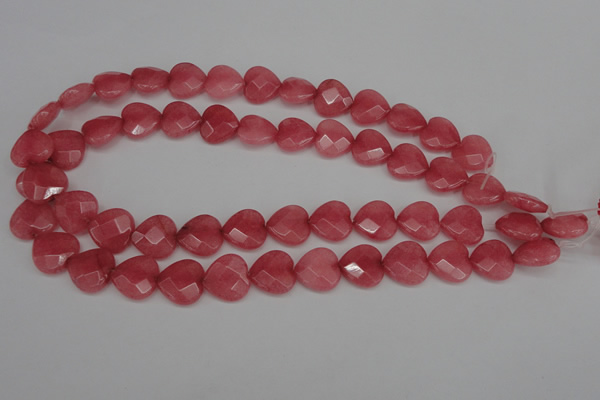 CCN2244 15.5 inches 15*15mm faceted heart candy jade beads wholesale